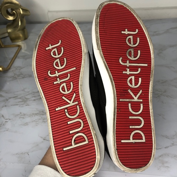 Bucket Feet Black Slip On LOVE Shoes Sneakers - Picture 5 of 6